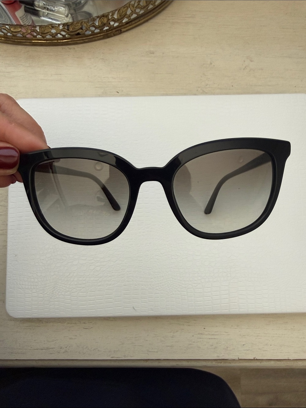 Prada Black Cat-Eye Sunglasses with Gradient Lenses